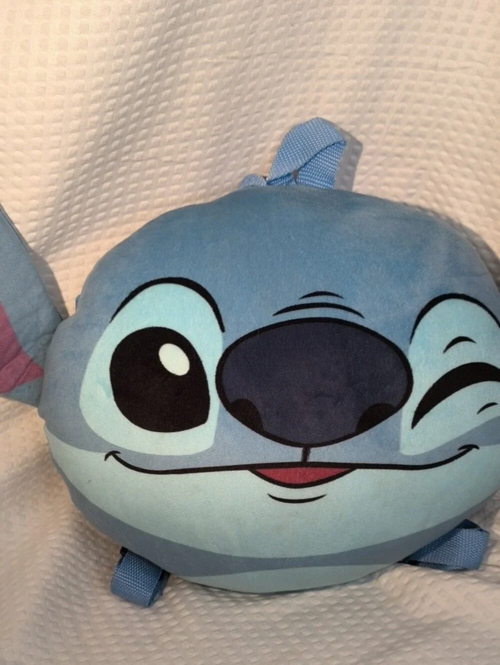 Disney Light Blue and Purple Stitch Plush Backpack Purse